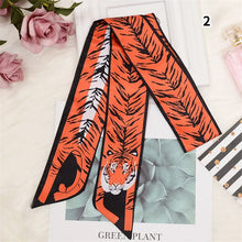 Load image into Gallery viewer, Leopard Tiger Animal Bag Skinny Scarf 2023 New Women Silk Scarf  Female Headband Fashion Neckerchief Head Scarf Scarves &amp; Wraps
