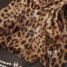 Load image into Gallery viewer, Classic leopard silk scarf ladies Hangzhou Women  100% silk scarf shawl long shawl spring autumn winter summer
