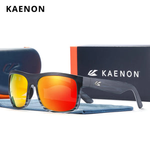 KAENON Outside Polarized Men Sunglasses Square BURNET XL Anti-Glare Sun Glasses TR90 Material Frame 1.1mm Enhanced Lens CE