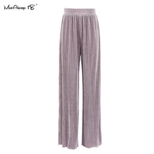 Load image into Gallery viewer, Mnealways18 Beige Pleated Wide Leg Pants Womens Pants Fashion 2023 Casual Loose Trousers Office Lady Elegant Long Palazzo Pants
