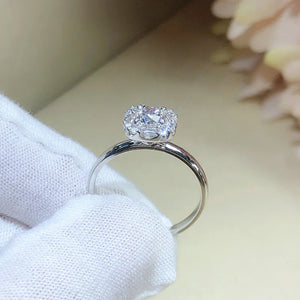 18K Au750 White Gold Ring 0.6Carat Nature Diamond Ring Wedding Party Engagement Anniversary Fashion Elegant