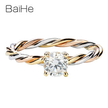 Load image into Gallery viewer, BAIHE Solid 14K White Yellow Rose Gold H/SI Natural Diamond Ring Women Wedding Band Fine Jewelry Making Anillo de diamantes
