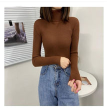 Load image into Gallery viewer, Women Turtleneck Sweaters Autumn Winter Korean Slim Pullover Women Basic Tops Casual Soft Knit Sweater Soft Warm Jumper
