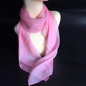 Korean Solid Color Chiffon Square Silk Scarf  70x70CM Summer Sunscreen Thin Transparent Gauze Neck Protection Woman's Shawl P71