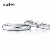 Load image into Gallery viewer, BAIHE Solid 18K White Gold H/SI Natural Diamond Ring Man Women Wedding Band Fine Jewelry Trendy Couple Ring Zoben Ma&#39;aurata
