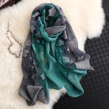 Load image into Gallery viewer, 2024 NEW Fashion Women Cut Flowers Hollow Lace Gradient Flower Silk Scarf Spring Shawls and Wraps Towel Femme Beach Sjaals
