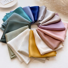 Load image into Gallery viewer, 100% Pure Silk Scarf Women Neck Hair Band Foulard Square Small Headband Fashion Solid Color Neckerchief Scarves Bandana
