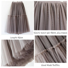 Load image into Gallery viewer, Maxi Long Tulle Skirts for Women Black Gothic Pleated Skirt Casual Party Fairycore Summer Winter Jupe Longue 2022 Falda Mujer
