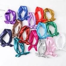 Load image into Gallery viewer, 2023 New Fashion Silk Square Scarf For Women 60cm Satin Neck Hair Tie Band Bag Warp Soft Neckerchief Hijabs Head Female Foulard
