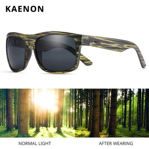 KAENON Outside Polarized Men Sunglasses Square BURNET XL Anti-Glare Sun Glasses TR90 Material Frame 1.1mm Enhanced Lens CE