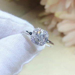 18K Au750 White Gold Ring 0.6Carat Nature Diamond Ring Wedding Party Engagement Anniversary Fashion Elegant