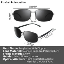 Load image into Gallery viewer, Myopia Sunglasses With Diopters Polarized Fishing Rectangle Sun Glasses For Men Women -0.50-4.00-4.50-5.00-5.50-6.00
