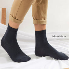 Load image into Gallery viewer, 10 Pairs/Lot Men&#39;s Bamboo Fiber Socks 2023 New Compression Autumn Long Black Business Casual Man Dress Sock Gift Plus Size 42-45
