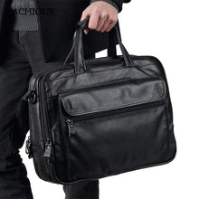 Load image into Gallery viewer, Large Men Leather Handbgs Male Genuine Leather Business Travel Brifcases Bag Men&#39;s 15.6 Inch Laptop Shoulder Bag Business A4 Bag
