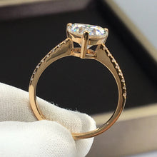 Load image into Gallery viewer, Luomansi 2CT 8MM D Heart-shaped Moissanite 18K AU750 Rose Gold Ring Passed Diamond Test High Wedding Jewelry Party
