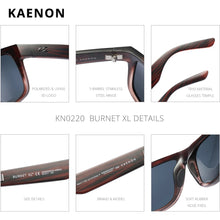 Load image into Gallery viewer, KAENON Outside Polarized Men Sunglasses Square BURNET XL Anti-Glare Sun Glasses TR90 Material Frame 1.1mm Enhanced Lens CE
