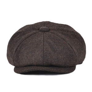 BOTVELA Wool Tweed Newsboy Cap Herringbone Men Women Gatsby Retro Hat Driver Flat Cap Classic Design High Quality Cap for Male