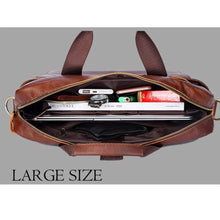 Load image into Gallery viewer, Men Genuine Leather Handbags Casual Leather Laptop Bags Male Business Travel Messenger Bags Men&#39;s Crossbody Shoulder Bag
