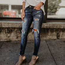 Load image into Gallery viewer, Boyfriend Hole Ripped Jeans Women Pants Cool Denim Vintage skinny push up jeans High Waist Casual ladies jeans Slim mom jeans
