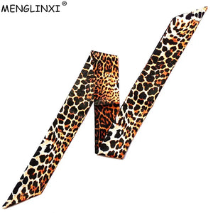 Leopard Snake Skin Print 2023 New Bag Skinny Silk Scarf For Women Luxury Brand Foulard Women Tie Fashion Head Scarves For Ladies