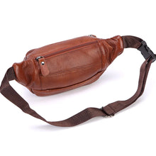 Load image into Gallery viewer, Fashion Men Genuine Leather Fanny Bag for Phone Pouch Male Leather Messenger Bags Brand Fanny Pack Male Travel Waist Bag Men
