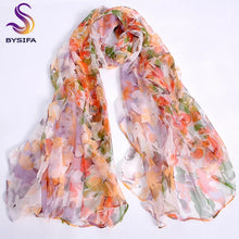 Load image into Gallery viewer, Pink Orange Silk Scarf 2016 New Design Long Female Scarves Printed 170*105cm Spring Autumn Fashion Accessories Women Silk Scarf
