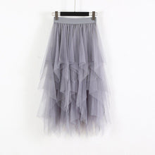 Load image into Gallery viewer, Fashion 2022 Spring Party Skirt Elastic High Waist Long Tulle Skirt Women Irregular Hem Mesh Tutu Skirt Ladies
