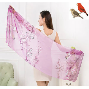 6 Colors New Chiffon Scarves  Women Summer Silk Scarf Chiffon Thin Shawls And Wraps  Foulard Flower Hijab Stoles Wholesale