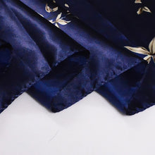 Load image into Gallery viewer, [BYSIFA] Navy Blue Chinese Roses Large Square Scarves New Female Elegant Large Silk Scarf Fashion Ladies Accessories 90*90cm
