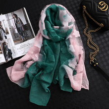 Load image into Gallery viewer, Wholesale 2021 New Fashion Women Cut Flowers Hollow Lace solid Silk Scarf Spring Shawls and Wraps Towel Femme Beach Sjaals
