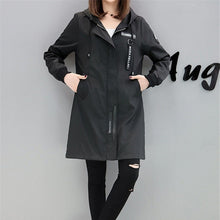 Load image into Gallery viewer, Trench Coat Womens 2022 Spring Autumn Hoodies Tops Slim Students Baseball Clothes Medium length Windbreaker Coats Lady Outerwear
