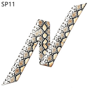 Leopard Snake Skin Print 2023 New Bag Skinny Silk Scarf For Women Luxury Brand Foulard Women Tie Fashion Head Scarves For Ladies