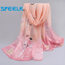 Load image into Gallery viewer, 6 Colors New Chiffon Scarves  Women Summer Silk Scarf Chiffon Thin Shawls And Wraps  Foulard Flower Hijab Stoles Wholesale
