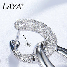 Load image into Gallery viewer, 925 Sterling Silver Luxury Clear Cubic Zircon Chain Drop Earrings Women Girls Engagement Party Fashion Jewelry Gift
