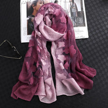 Load image into Gallery viewer, 2024 NEW Fashion Women Cut Flowers Hollow Lace Gradient Flower Silk Scarf Spring Shawls and Wraps Towel Femme Beach Sjaals
