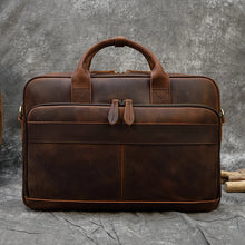 Load image into Gallery viewer, Retro Laptop Briefcase Bag Genuine Leather Handbags Casual 15.6&quot; Business Bag Daily Working Tote Bags Men Male bag for documents
