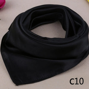 WZCX 60*60cm Women Solid Color Silk Scarf Spring Autumn Fashion New Simple Square Scarfs For Ladies Female Scarf