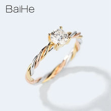 Load image into Gallery viewer, BAIHE Solid 14K White Yellow Rose Gold H/SI Natural Diamond Ring Women Wedding Band Fine Jewelry Making Anillo de diamantes
