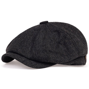 Men Newsboy Hats Peaky Autumn Vintage Herringbone Octagon Cap Women Casual Stripe Berets Gatsby Flat Hat