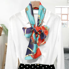 Load image into Gallery viewer, Choice Long Small Women Silk Scarf Tie Decorated Professional Neck Cover Multi-functional Tin Spring Travel Ladies Neckerchiefs
