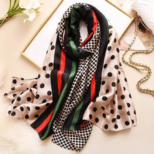 Load image into Gallery viewer, Luxury Brands Women Silk Scarf Female Plaid Printed Scarves Ladies Beach Sunscreen Wrap Chiffon Shawl Bandanna Foulard Muffler
