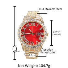 Load image into Gallery viewer, THE BLING KING Big Iced Out Watches For Women Men Purple Pink Dial Fashion Luxury Stainless Steel Quartz Business Wristwatches
