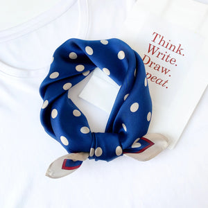 100% Pure Silk Scarf Women Neck Hair Band Foulard Square Small Headband 2024 Fashion Print Neckerchief Scarves Bandana 53*53cm