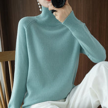 Load image into Gallery viewer, Turtleneck Pullover Fall/winter 2022 Cashmere Sweater Women Pure Color Casual Long-sleeved Loose Pullover Bottoming Women&#39;s

