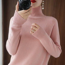 Load image into Gallery viewer, Turtleneck Pullover Fall/winter 2022 Cashmere Sweater Women Pure Color Casual Long-sleeved Loose Pullover Bottoming Women&#39;s

