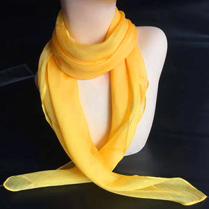 Korean Solid Color Chiffon Square Silk Scarf  70x70CM Summer Sunscreen Thin Transparent Gauze Neck Protection Woman's Shawl P71