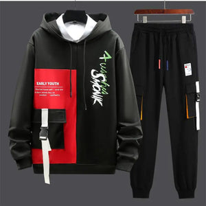 2021 Fashion Men's Sets Hip Hop Trend Pullover Hoodies Men+Casual Harajuku Streetwear Sweatpants Spring Autumn Men Clothing Sets