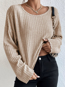 Autumn Fashion Thread Pullover T-shirt Long Sleeve Knitwear