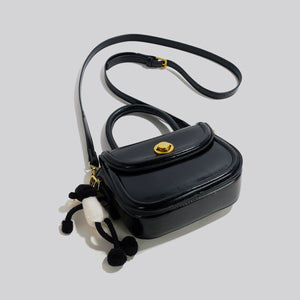 Ceekay Retro Pure Color Small Saddle Bag