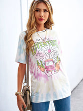 Load image into Gallery viewer, Tie-Dye Letter European and American Leisure All-Matching Printed T-shirt
